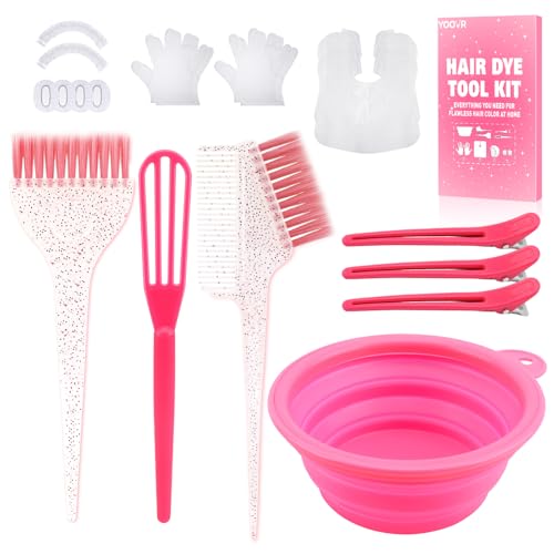 Hair Bleach Dye Kit 19-Piece Set with Brush Bowl Clips