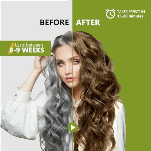 Light Brown Hair Dye Shampoo - Gray Coverage in 20 Min