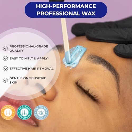 NaturaverdePro Blue Flex Hard Wax Beads, Body and Facial Hair Removal, Brazilian Bikini Wax for Women with Calming Chamomile - 2.2 lbs