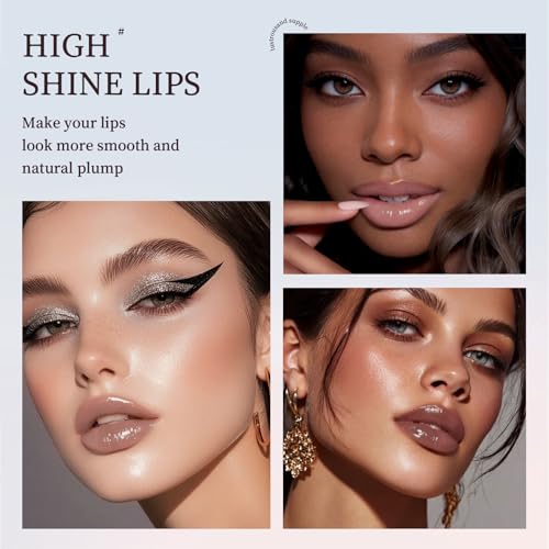 3-Piece Cool Tone Nude Lip Gloss Set with Mirror Finish
