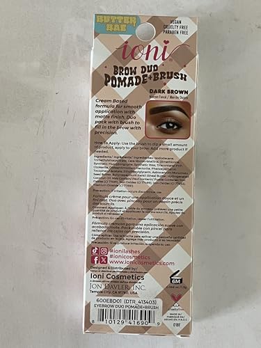 Ioni Butter Bae Brow Duo Pomade + Brush Dark Brown