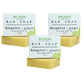 renew bath + body Natural Bar Soap, Bergamot & Ginger, Handmade in the USA by Cold Process with a Moisturizing Oil Blend Infused with Shea Butter - 3 Pack, 4.5 ounce bars
