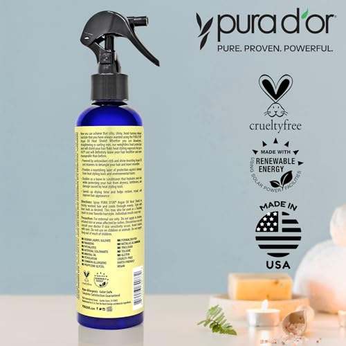 PURA D'OR Argan Oil Heat Protectant Spray 8oz