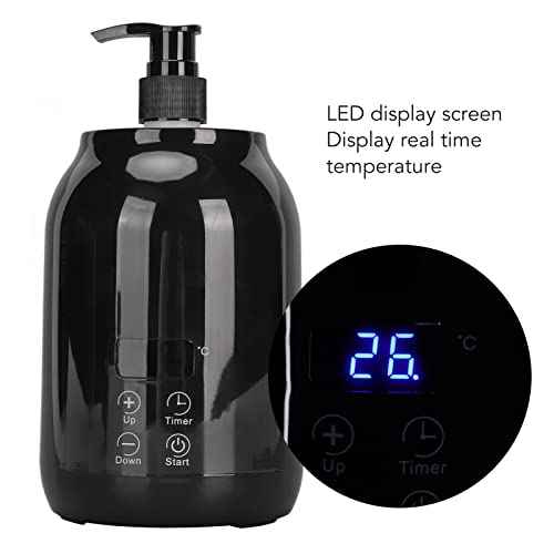 Massage Oil Warmer, Professional Electric Lotion Bottle Warmer with Two Oil Bottle Dispenser, LED Temperature Display, Essential Lube Gel Cream Heating Warmer for Home, Salon, SPA