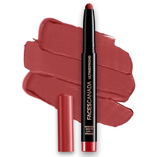 FACESCANADA Matte Lip Crayon - Bloodmoon 20 | Rich Pigment, Smooth Glide & Long Lasting Wear | Built-In Primer for Even Finish | Non-Drying Formula for Daily & Special Looks | 0.05 Oz (1.4g)