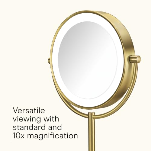 Conair Lighted Makeup Mirror with 1X/10X Magnification & 360° Rotation