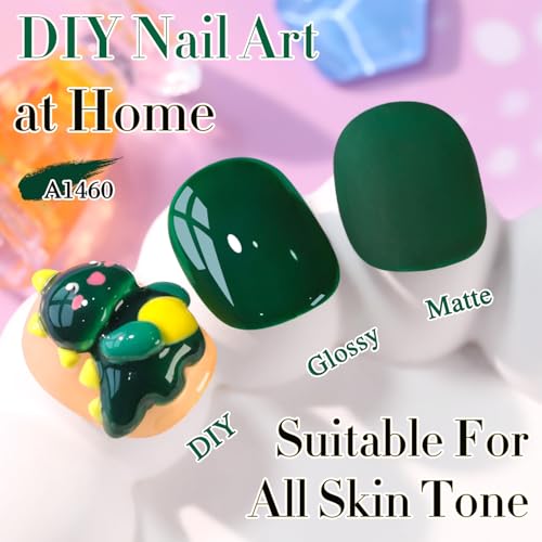 Double Rhythm Deep Green 15ML Sheer Gel Polish - Same Color, Soak Off, Salon DIY
