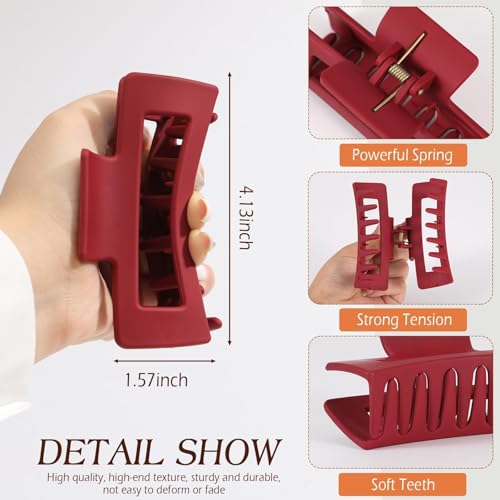 4-Pack Flexible Silicone Claw Clips for Women, 4-Inch