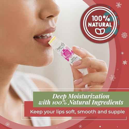 100% Natural Lip Balm Set - Beeswax Natural Christmas Gifts for Her - Ideal Gift for Women - Lip Moisturizer for Dry Lips, Cocoa Butter - Petroleum Free Pack of 24