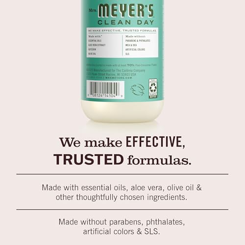 Mrs. Meyer's Clean Day Hand Soap, Basil, 12.5 Fl Oz (3-Pack)