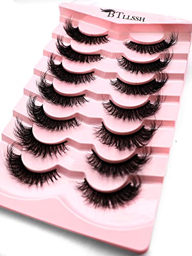 14 Pairs Wispy Mink Lashes Fluffy Eye Lashes Natural Look 5D Volume Fake Eyelashes Pack 3D08 by BTLLSSH