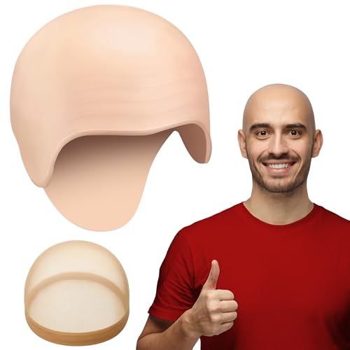Zadin Bald Cap for Men & Women - 2PC Latex Costume Kit