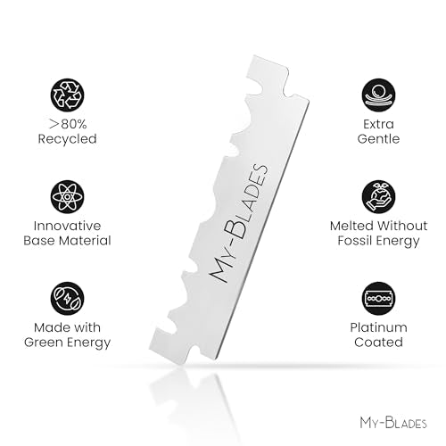 My-Blades¢ç Platinum Single-Edge Blades, Ice-Hardened Stainless Steel, Ideal for Sensitive Skin, 100ct.