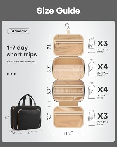 HOTOR Hanging Travel Toiletry Bag | Waterproof Makeup Organizer