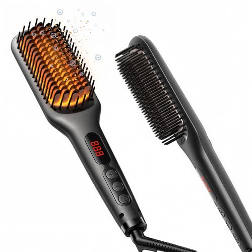 MEGAWISE Pro Ceramic Ionic Hair Straightener Brush