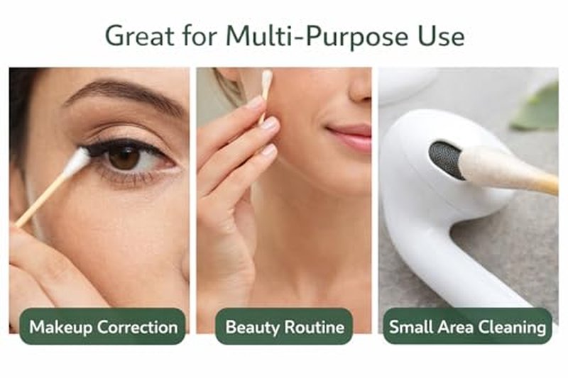 MAHITOI Eco Bamboo Cotton Swabs - 500 Biodegradable Double Tipped