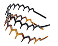 Zig Zag Headbands with Teeth - Pack of 2, Black & Brown