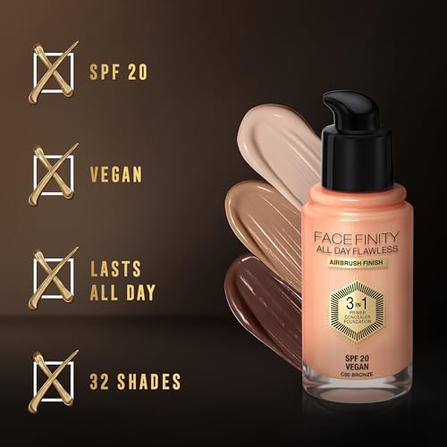 Max Factor Facefinity All Day Flawless 3 In 1 Foundation SPF 20, No. 55 Beige