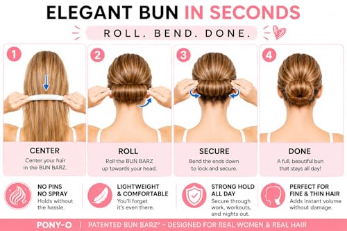 PONY-O No Damage Ponytail Holder & Bun Maker - 2 Pack