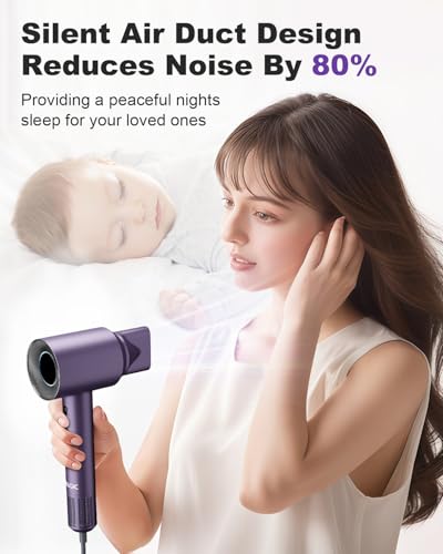 7MAGIC High-Speed Hair Dryer 110,000 RPM Purple
