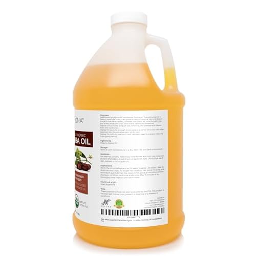 velona Jojoba Oil USDA Certified Organic - 64 Fl Oz | 100% Pure and Natural Carrier Oil| Golden, Unrefined, Cold Pressed, Hexane Free
