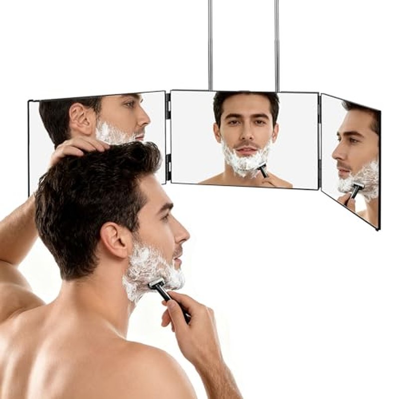 3-Way Mirror for Self Hair Cutting - 360° View Tri Fold Barber