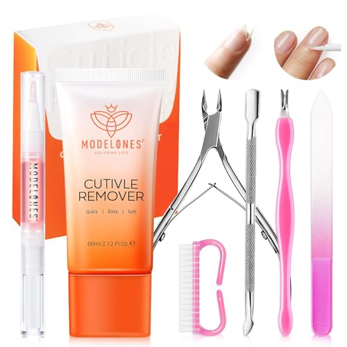 Modelones Cuticle Remover Kit with Nail Oil & Tools