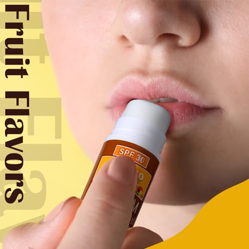 10 Pcs Mini Lip Balms Gift Bulk Assorted Lip Balms Sticks Spf 30 with Sunscreen Lips Care Bag Stuffers Employee Appreciation Gifts Bulk for Staff Teacher Wedding Baby Shower Party Favors