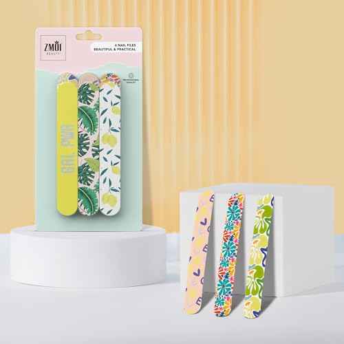 Nail Files - Professional Medium Emery Boards 6 Dual-Sided Medium, Fine Grit for Natural/Acrylics - Nail Shapers to Smooth/Refine Nails (Pack of 1)