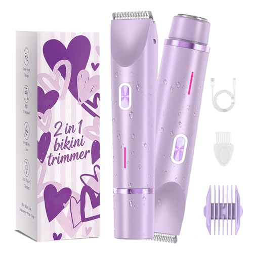 2-in-1 Bikini Trimmer & Body Shaver for Women - Waterproof, Cordless