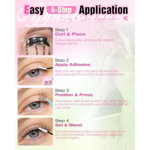 Natural Lash Clusters Short Eyelash Clusters Wispy Cluster Eyelash Extensions Clear Band Lash Extensions Individual Lashes Pesta?as Postizas Naturales by Delyneph(10-14mm, C Curl)