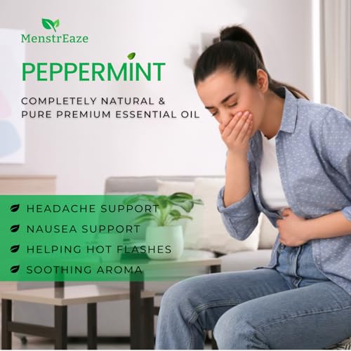 MenstrEaze Peppermint Essential Oil Roll-On for Headache Relief - 2 Pack