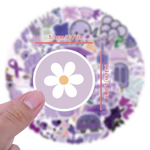 60 Pack Purple Aesthetic Stickers - Waterproof Vinyl Decals