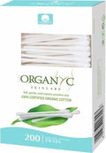 Organic Cotton Swabs 200 Count - Hypoallergenic, Eco-Friendly, Gentle for Sensitive Skin