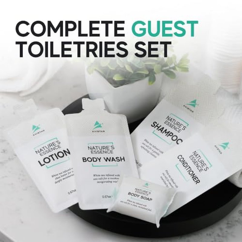 100 Hotel Toiletries Bulk Set - Shampoo, Conditioner & Soap