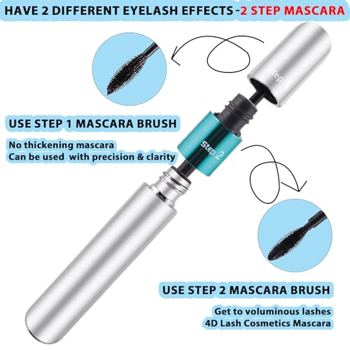 2 Pack QIC 4D Waterproof Mascara - 5x Longer Lashes
