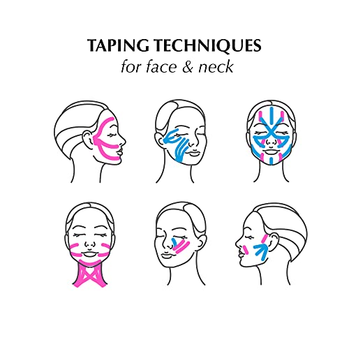 Kinesiology Tape for Face & Neck - Wrinkle Smoothing V-line Chin & Jawline Contour Support Sleep Strip in a Roll (Beige)