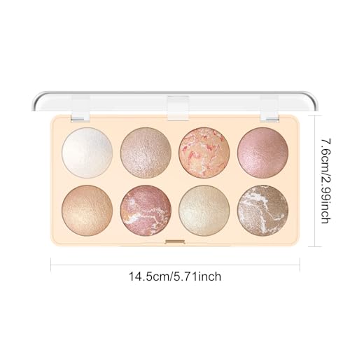 KYDA 8-Color Baked Powder Palette – Eyeshadow, Highlighter & Contour