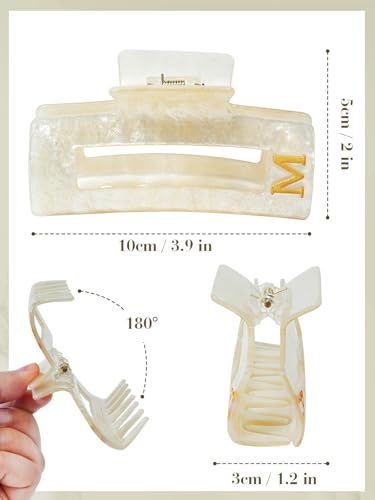 Personalized Initial Hair Claw Clip - 4 inch Large Acrylic Clip