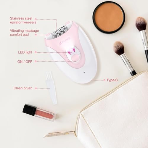 Rechargeable Epilator for Women with LED Light & 36 Tweezers
