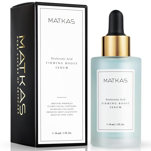 MATKAS Korean Triple Pure Hyaluronic Acid Serum for Face + 2% Niacinamide B3 + Vitamin B5 + 8 Peptides for Deep Firming, Plump Wrinkles, Hydrating Dewy Skin, Anti Aging Acido Hialuronico Facial Serum