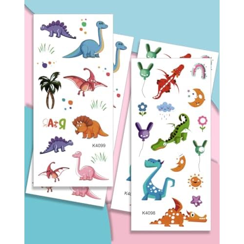 Dinosaur Temporary Tattoos for Kids ? 60PCS | Dinosaur Birthday Decorations, Dinosaur Party Favors, Dino Goodie Bag Fillers, Dinosaur tattoos for Boys & Girls
