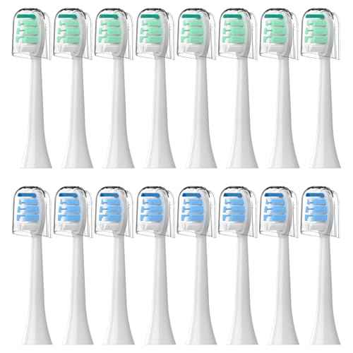 Replacement Toothbrush Heads Compatible with Philips Sonicare£º16 Pack Soft Replacement Electric Brush Head for 4100 5100 6100 HX9023/65 W Optimal Control Snap-on System£¨B&W£©