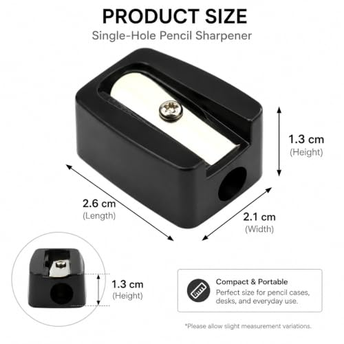 Tiosen Compact Single Hole Pencil Sharpener for Makeup & Standard Pencils