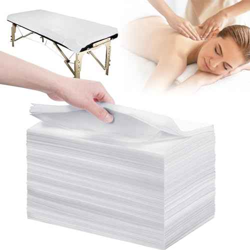 200pcs Massage Table Sheets 31''x71'' Disposable Bed Sheets Non-Woven Fabric Bed Covers for SPA Tattoo Massage Table(White)