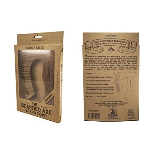 THE BEARDED AXE BEARD COMB | Woodsman | Green Sandalwood/Golden Sandalwood | Artisan Crafted