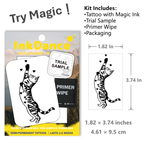 Tabby Cat Temporary Tattoo - Waterproof, Lasts 1-2 Weeks