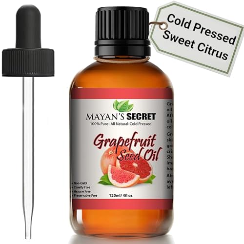 Mayan's Secret 100% Pure Grapefruit Seed Oil, Premium Quality/Undiluted/Refined Cold Pressed/4 fl oz Glass Jar