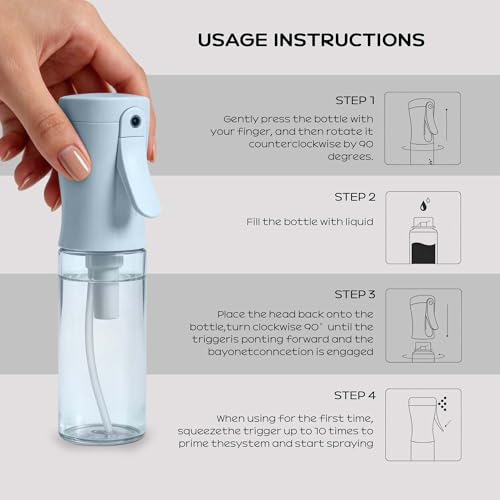 Zuhose Spray Bottle for Hair, 2 Pack 95ml Ultra Fine Mist