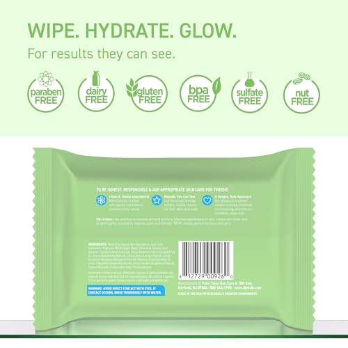 TBH Kids Spot Face Cleansing Wipes ? Gentle Daily Skincare for Preteens & Teens with Oily, Dry & Sensitive Skin ? Salicylic Acid & Witch Hazel ? Paraben-Free & Dermatologist-Approved ? 30 count
